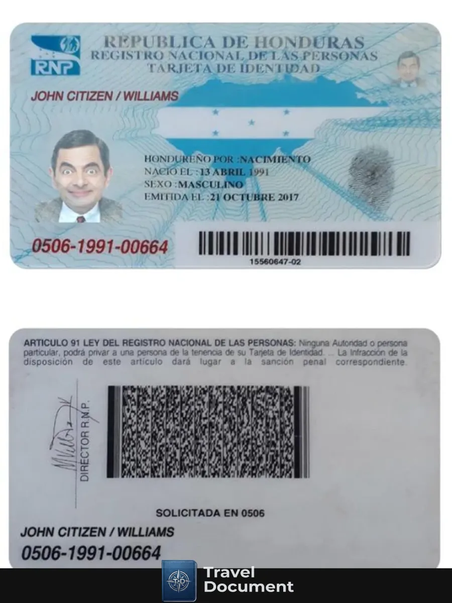 Honduras Identity Card — ID Cards