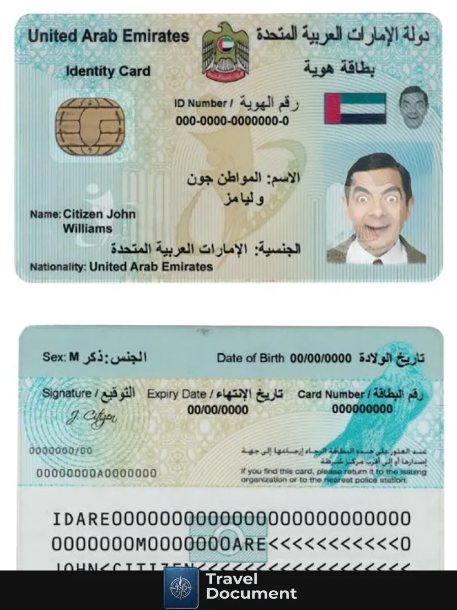 Uae United Arab Emirates Id — ID Cards