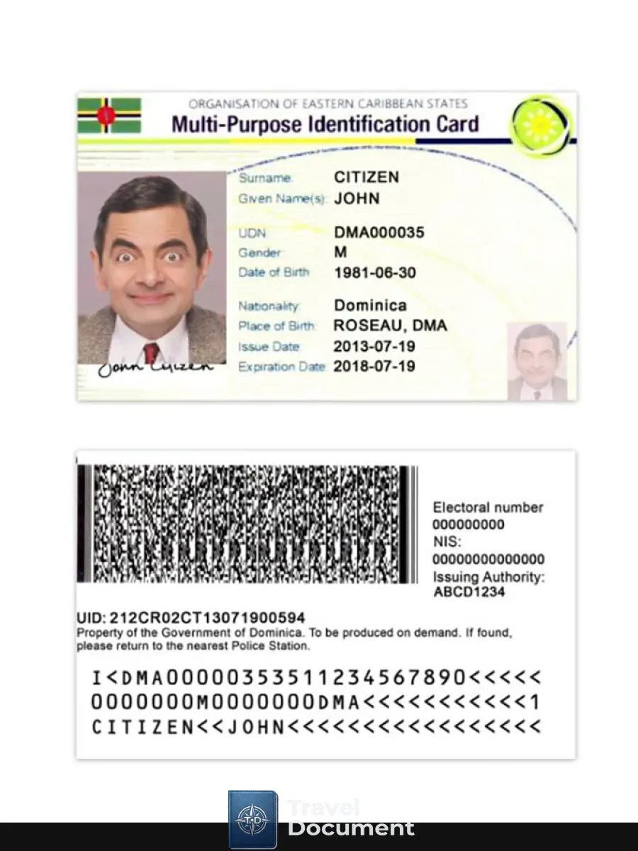 Eastern Caribbean States Multi Purpose Indentification Card — ID Cards