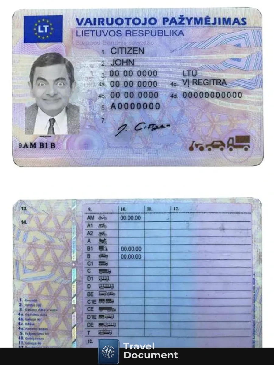 Lithuanialitva Driving License — Driver License