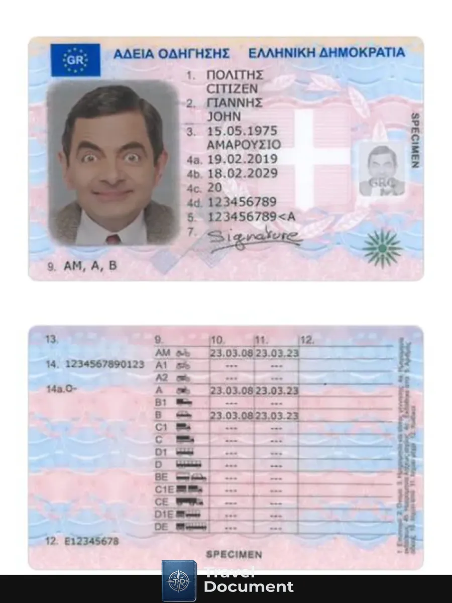 Greece Driving License 2019 Present — Driver License