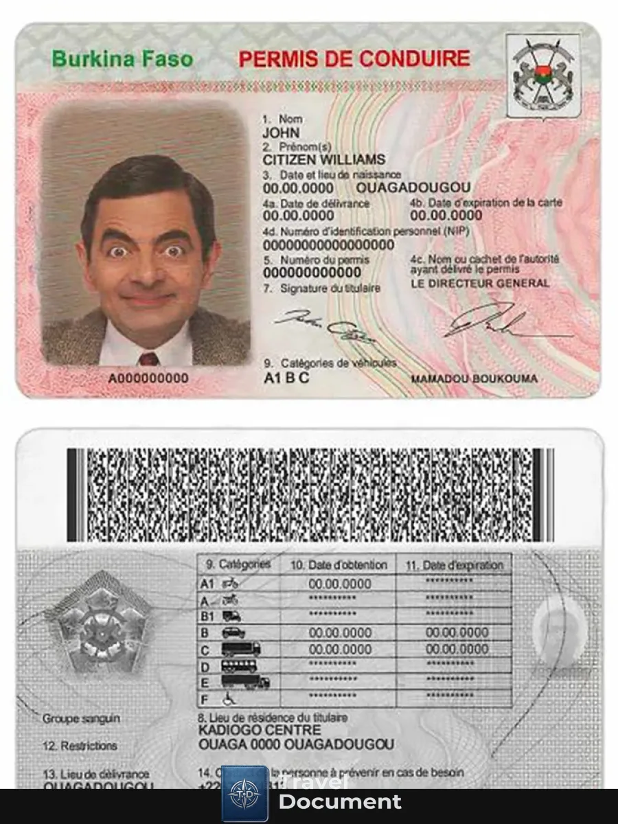 Burkina Faso Driving License — Driver License