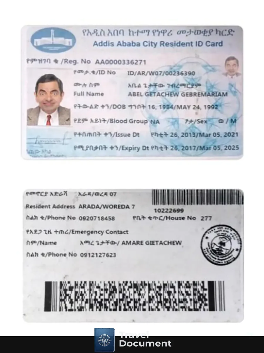 Addis Ababa Resident Id Card — ID Cards