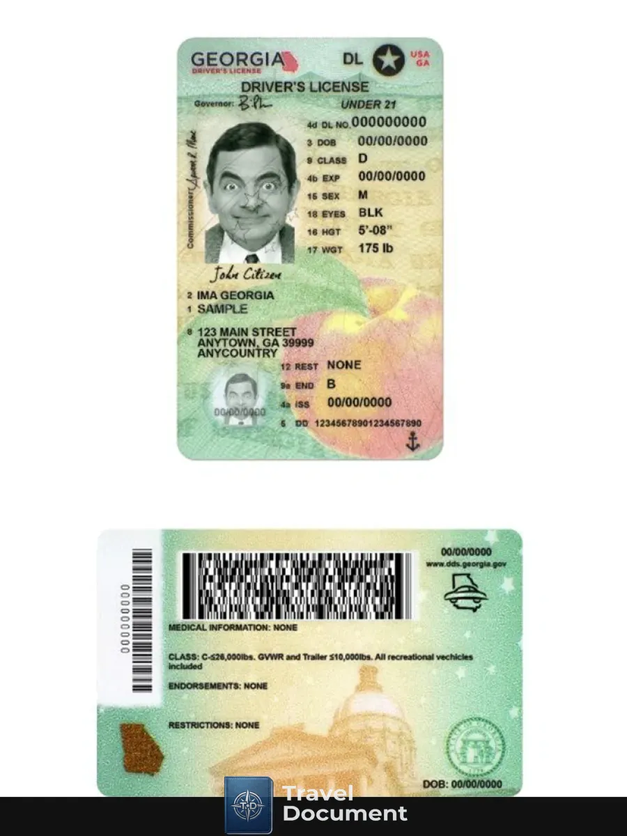 Usa Georgia Driving License Under 21 — Driver License