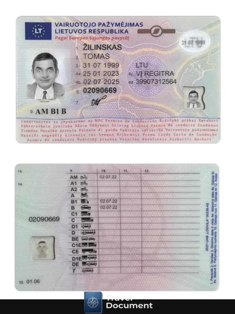 Lithuania Driving License 2023 Present — Driver License