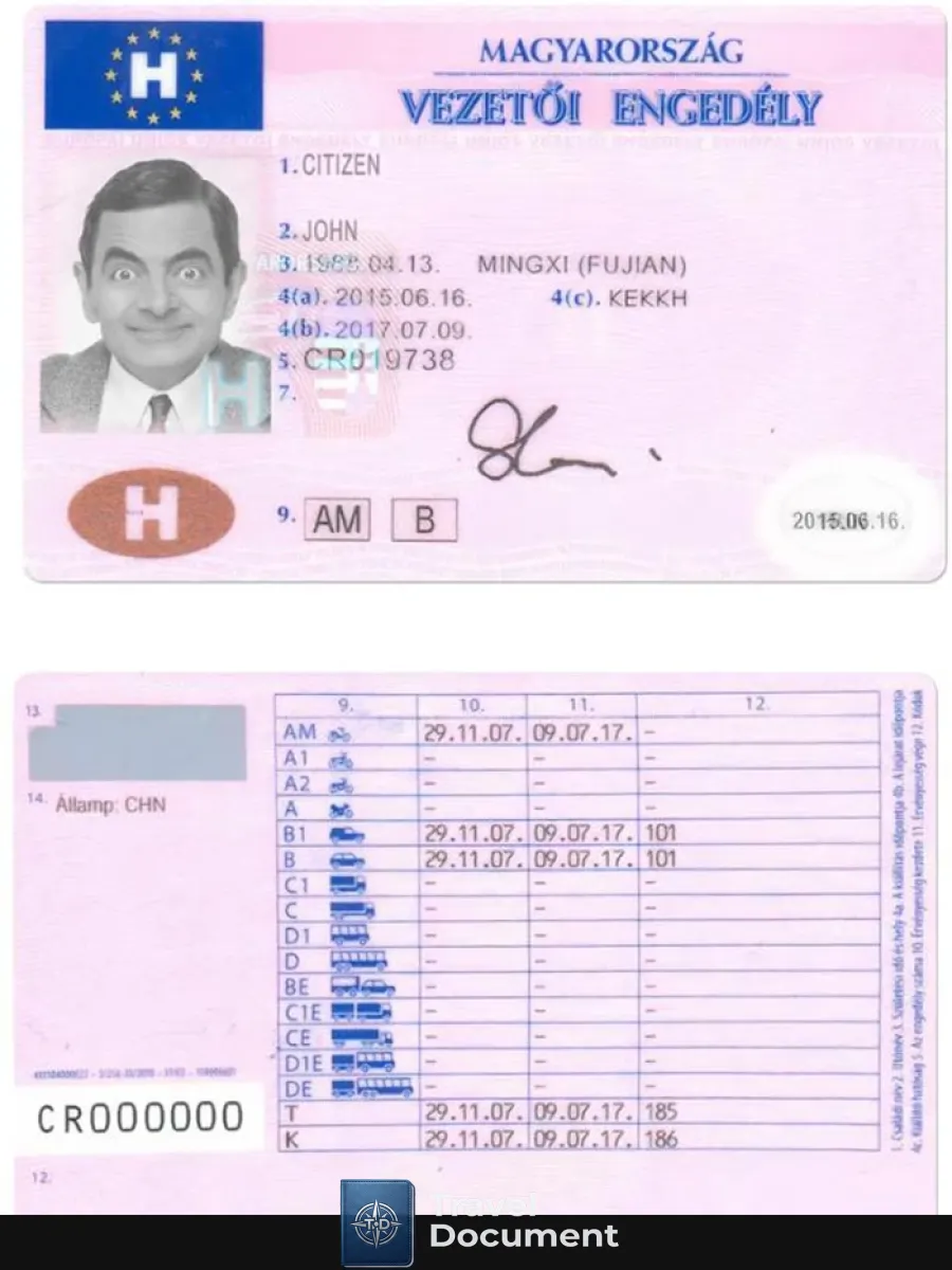 Hungary Dl — Driver License