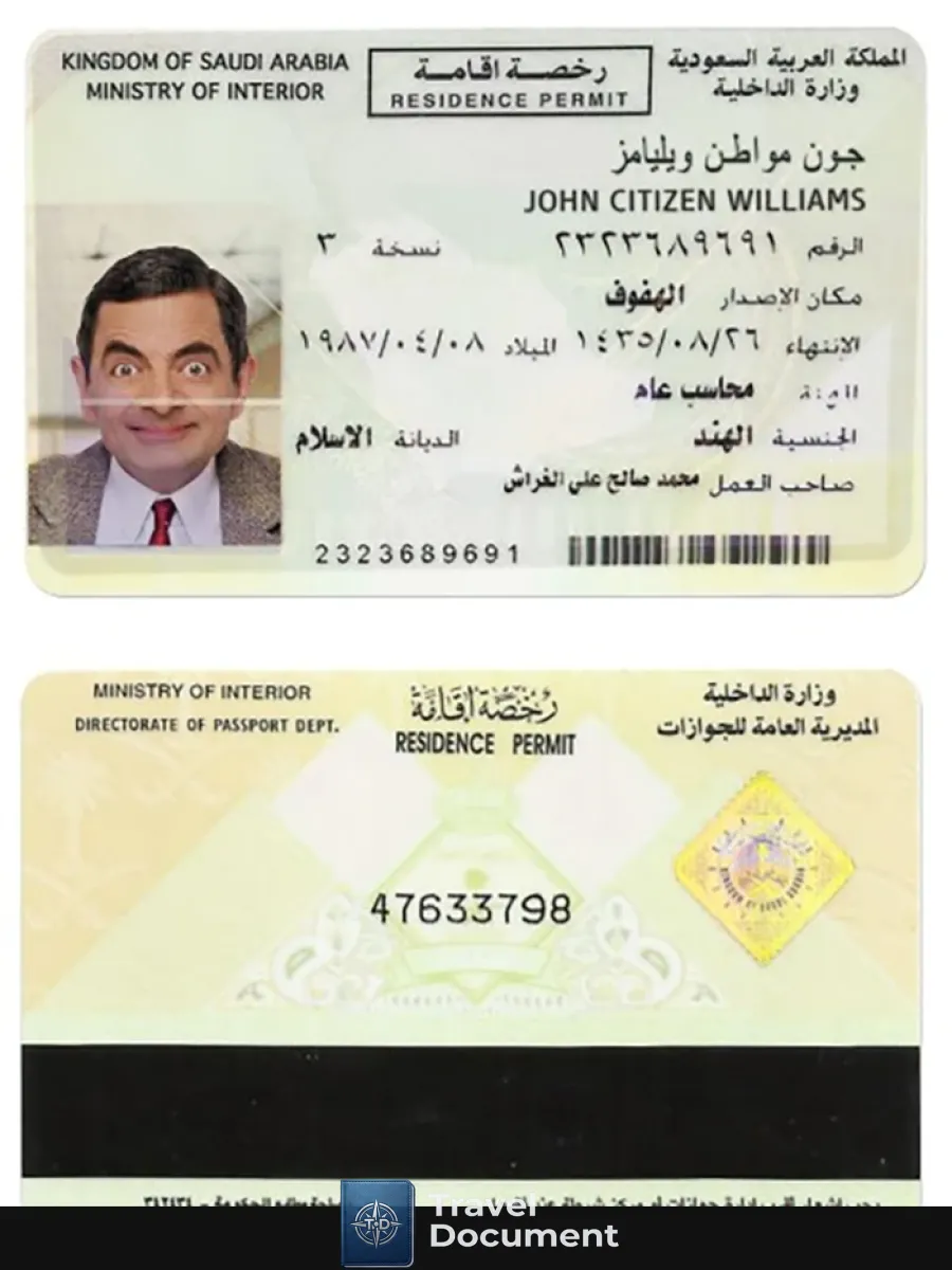 Saudi Arabia Residence Permit — Residence Permit