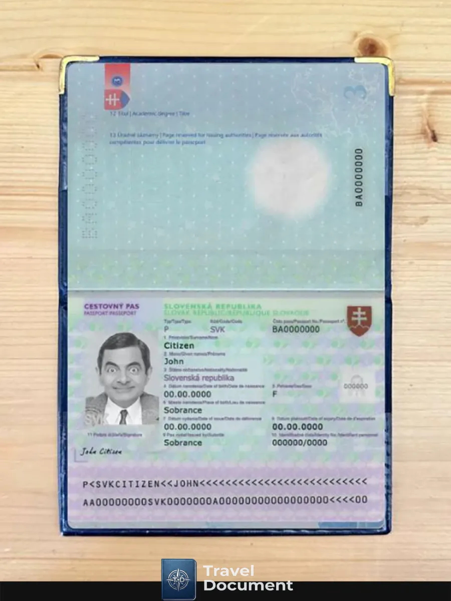 Slovakia Passport Version 3 Photolook — Passports