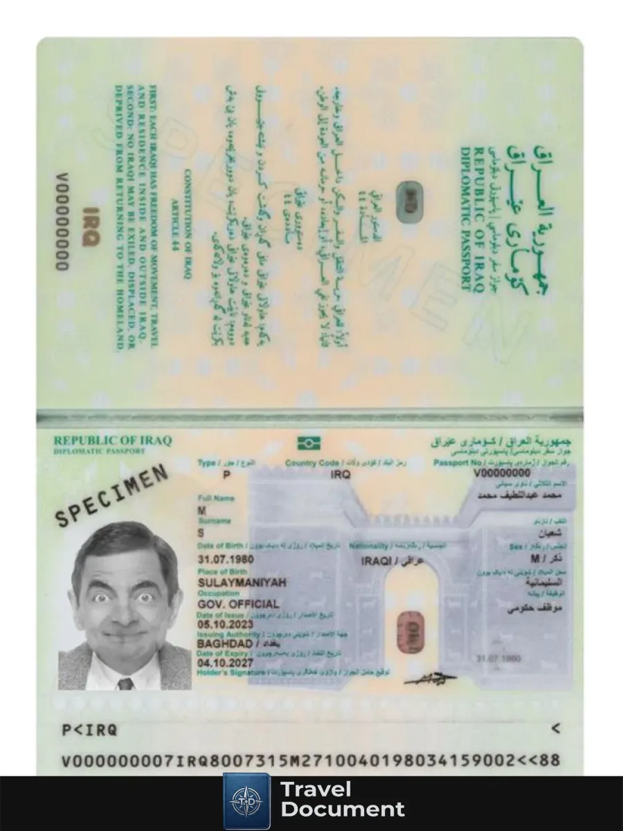 Iraq Passport 2023 Present