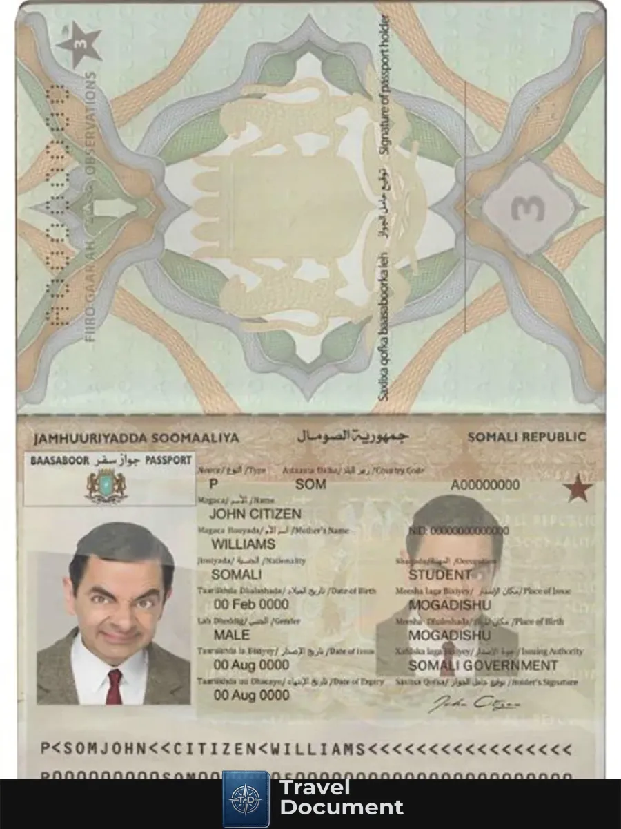 Somalia Soomaaliya Passport — Passports