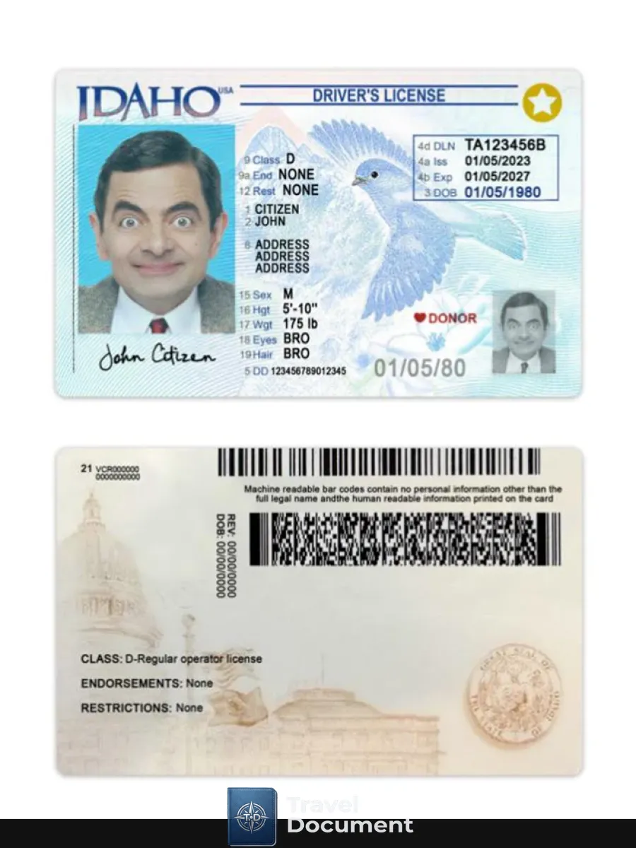 Usa Idaho Driving License 2023 Present — Driver License