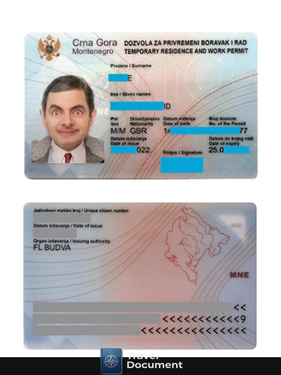 Montenegro Residence Card — Residence Permit