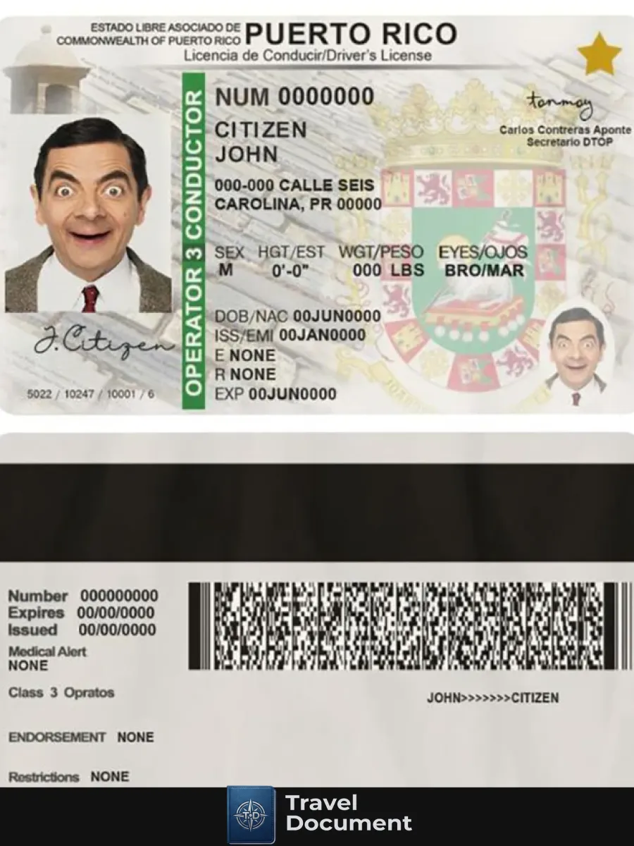 Puerto Rico Driving License — Driver License