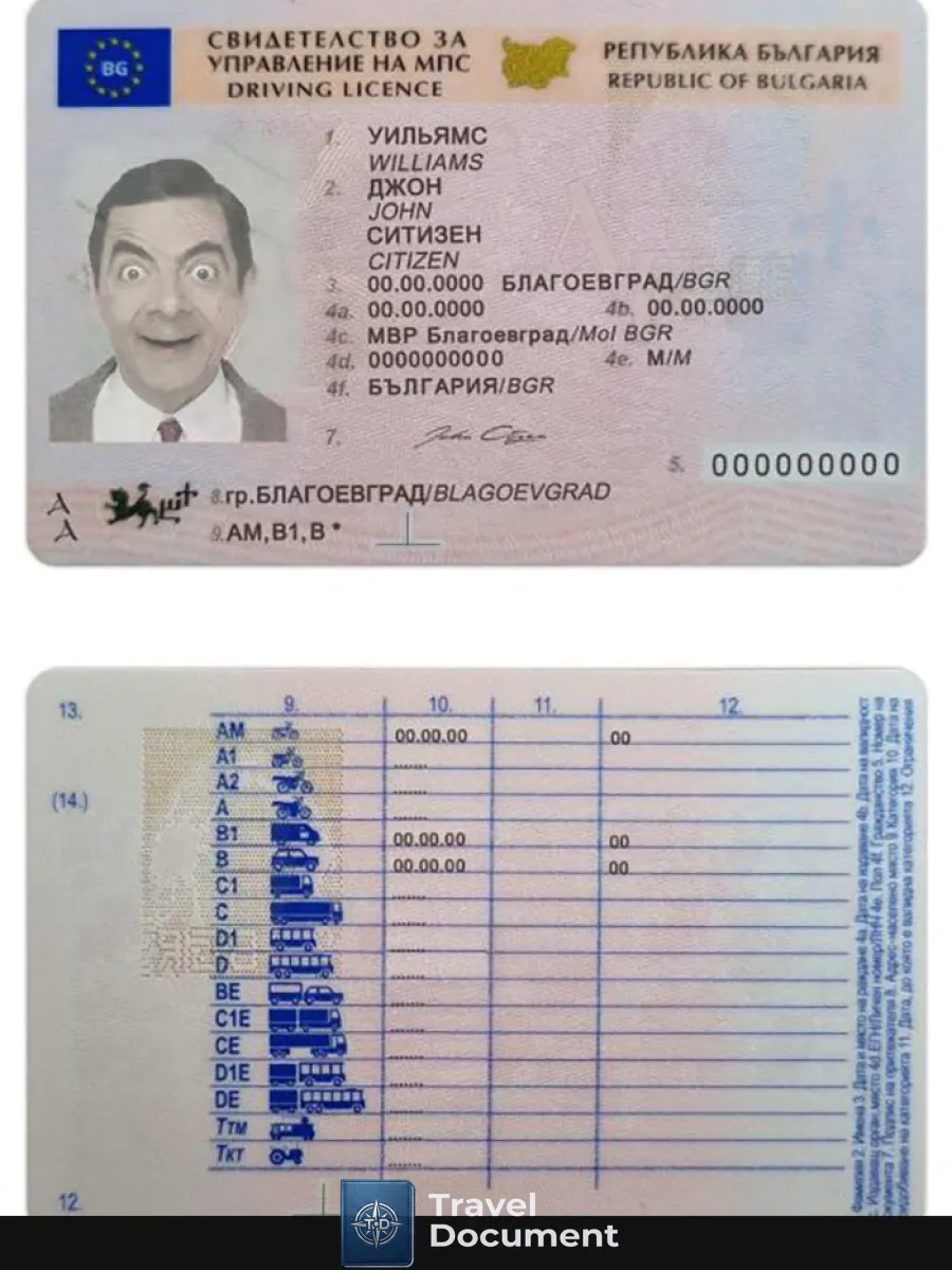 Bulgaria Driving License Template In Psd Formatfully Editable2010Present — Driver License