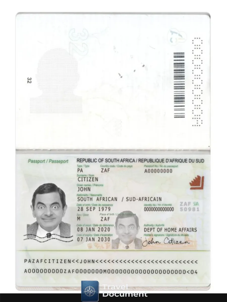 South Africa Passport 2020 Present — Passports
