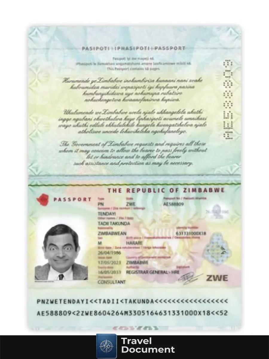 Zimbabwe Passport 2023 Present — Passports