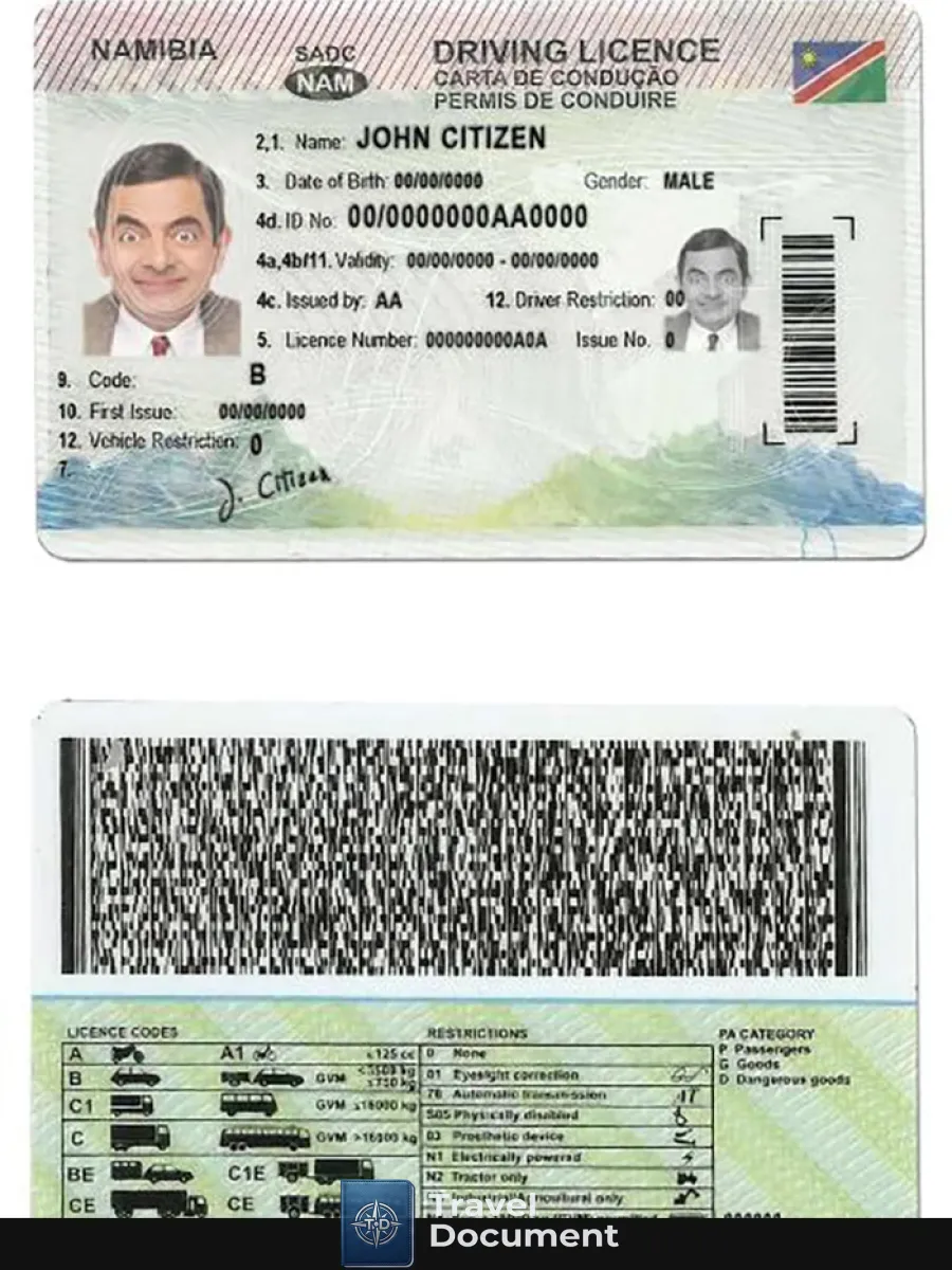 Namibia Driving License — Driver License