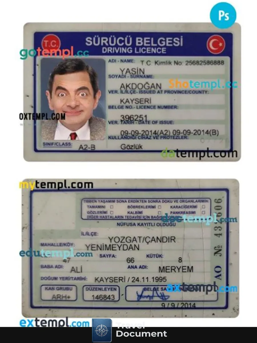 Turkey Driving License 2014 Present — Driver License