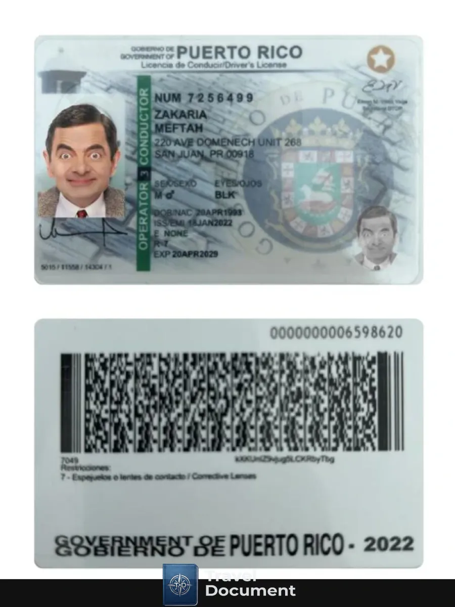 Puerto Rico Driving License 2022 Present — Driver License