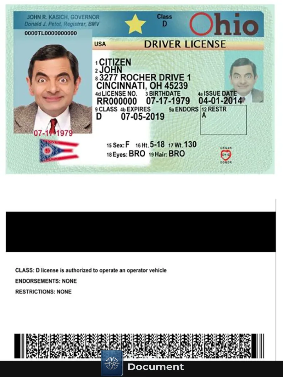 Ohio Driving License Version 2 — Driver License