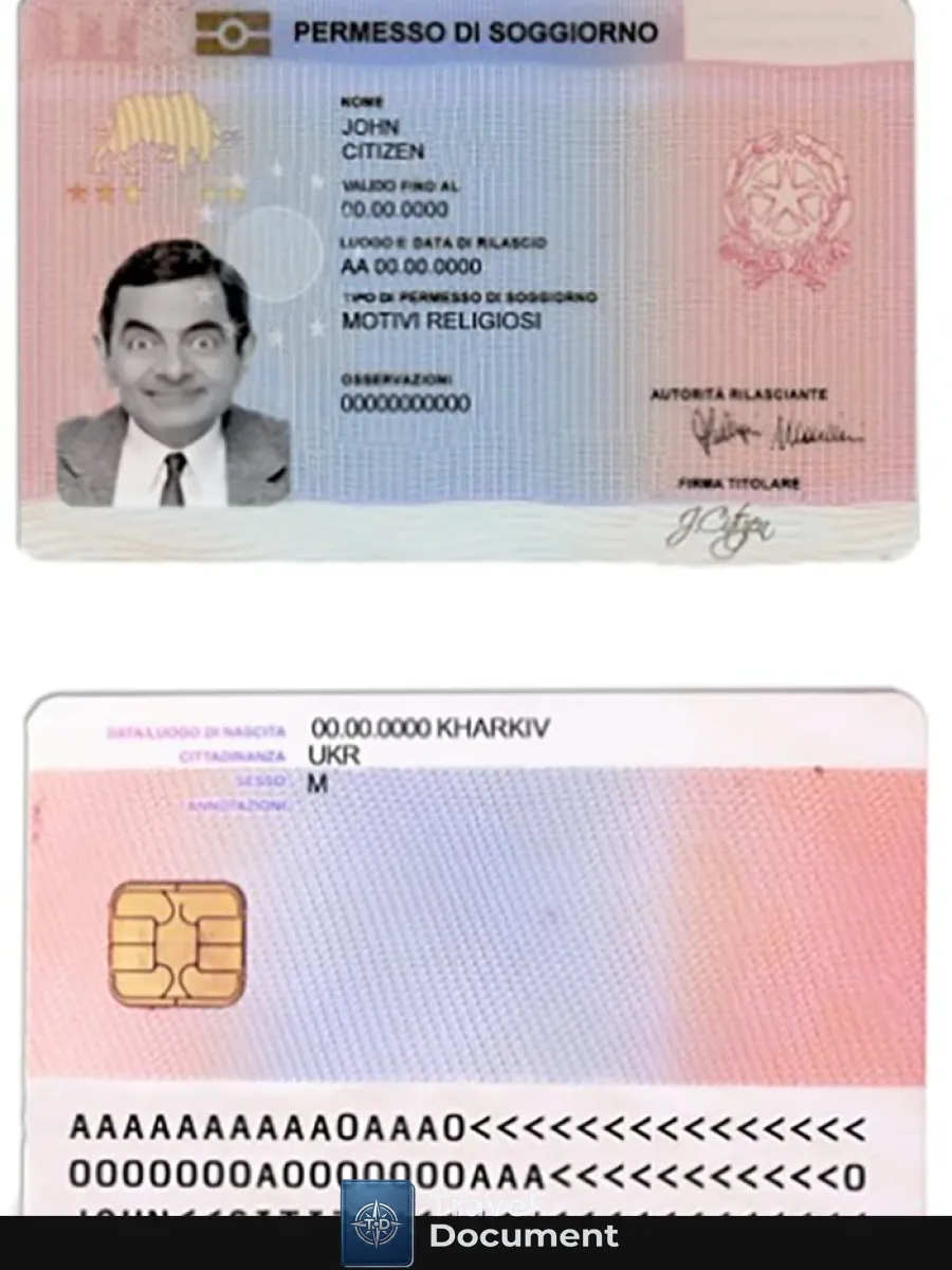 Italy Residence Permit Card Soggiorno 1 — Residence Permit