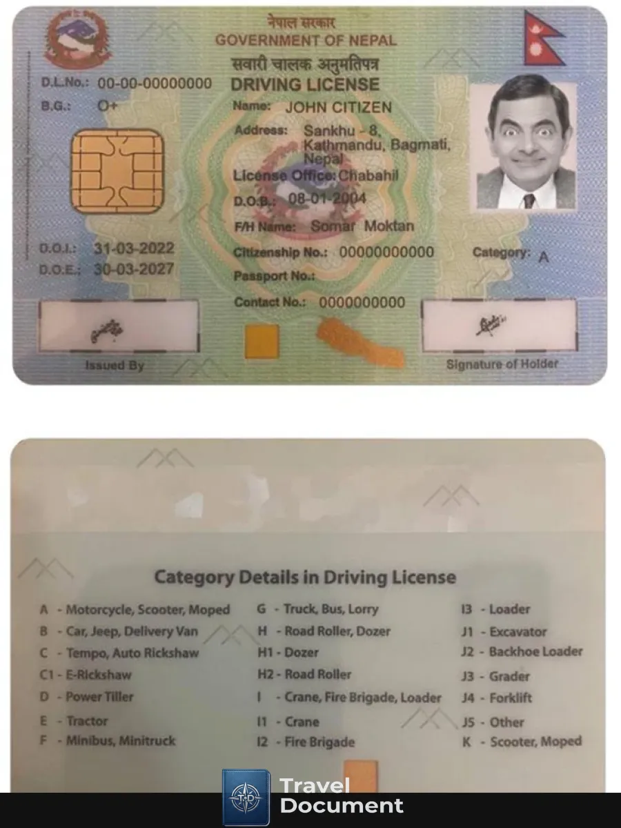 Nepal Driving License Version 2 — Driver License