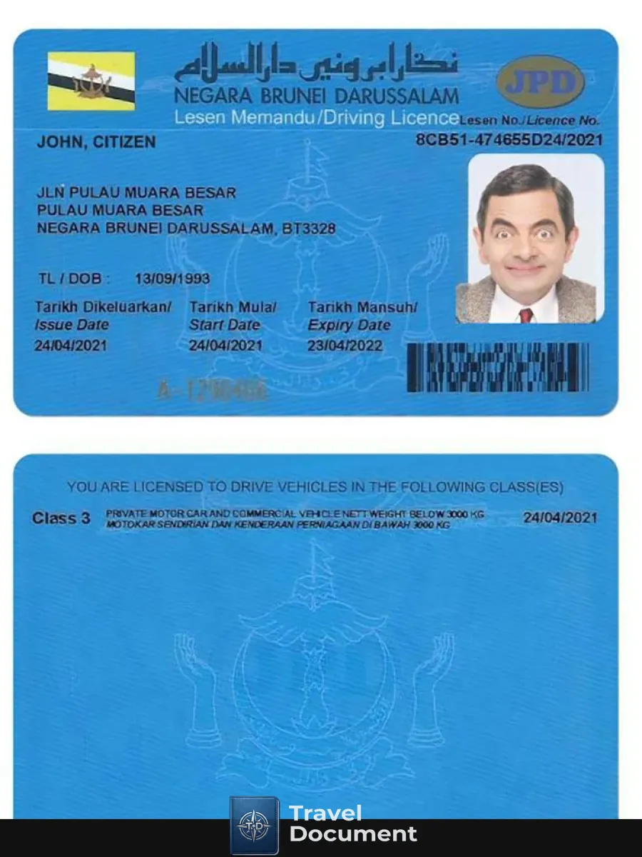Brunei Driving License — Driver License