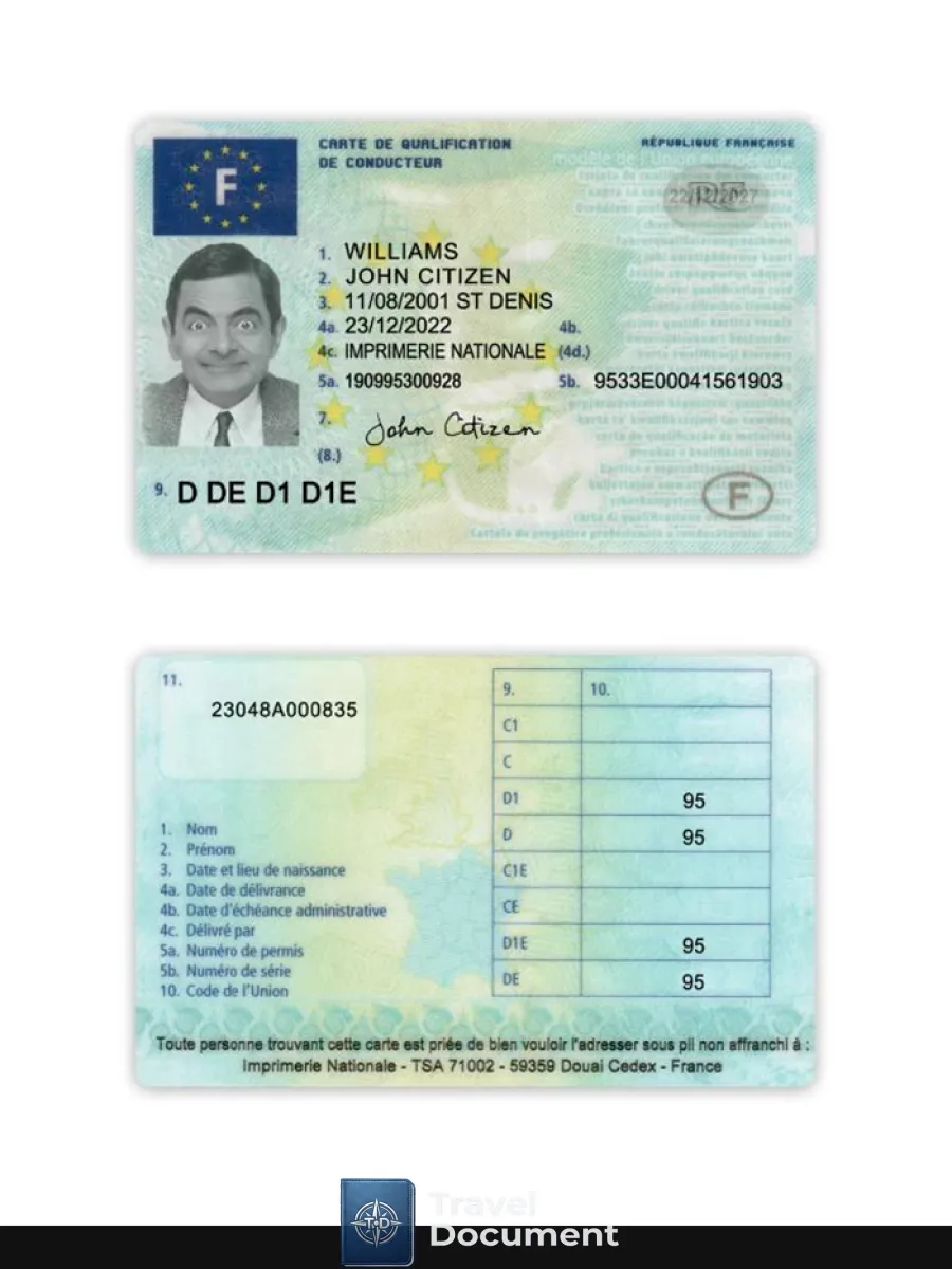 France Driving License 2022 Present — Driver License