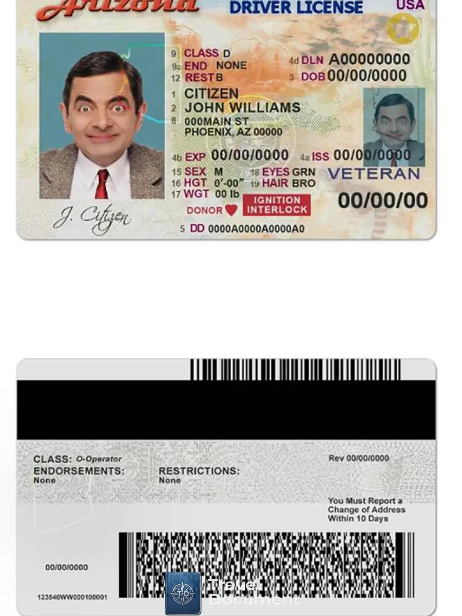 Usa Arizona Driving License — Driver License