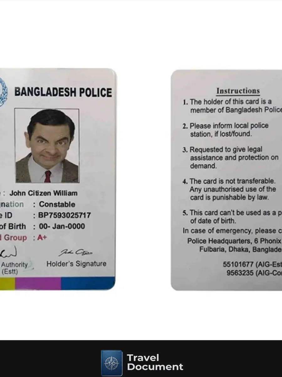 Bangladesh Police Id — ID Cards