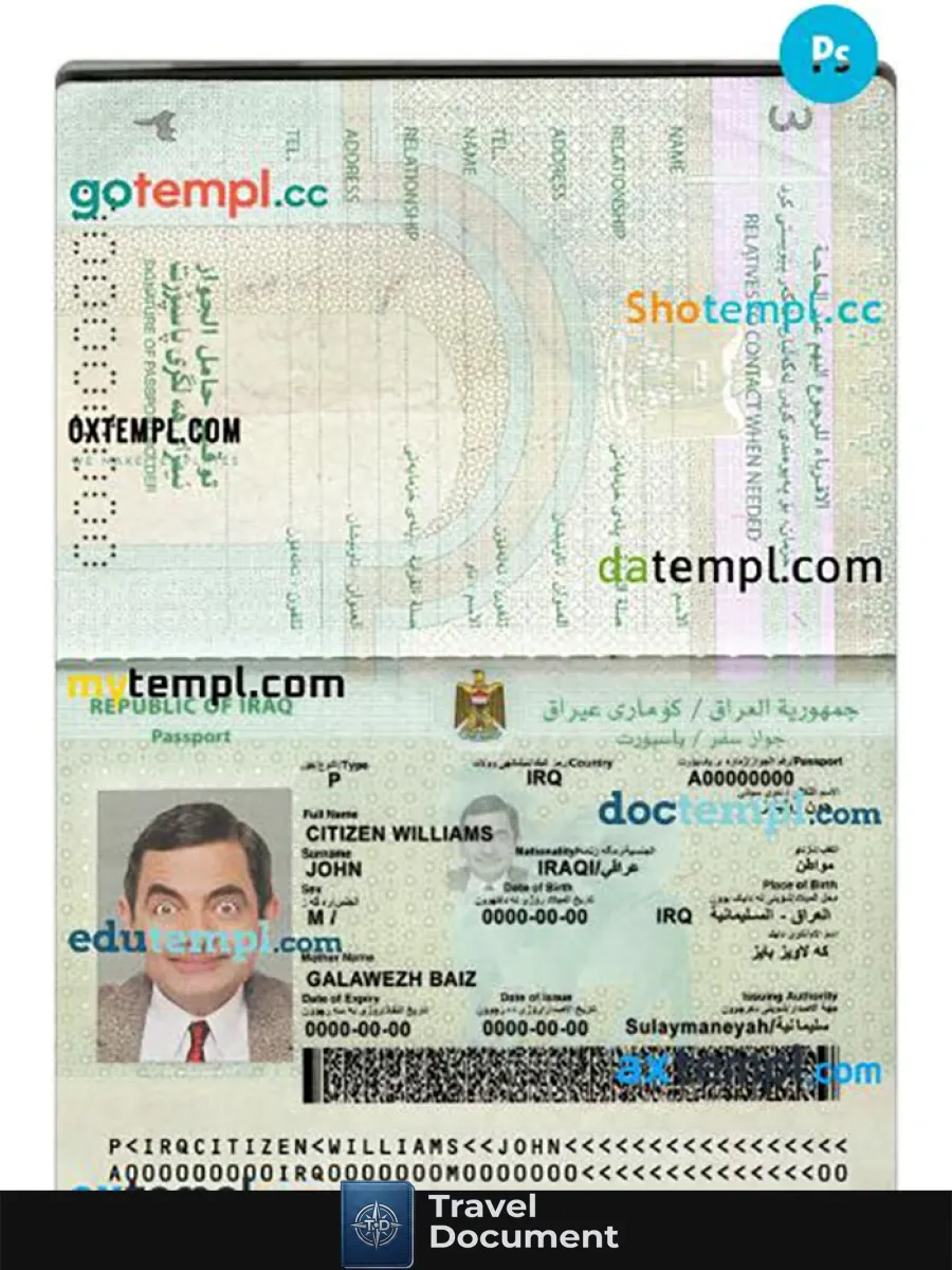 Iraq Passport 2021 Present 2 — Passports