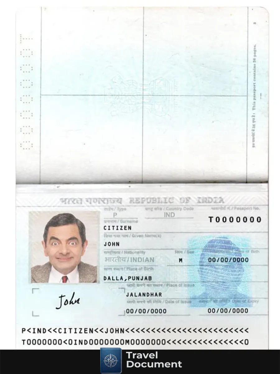 India Passport New Version 2 Pages 1 — Passports