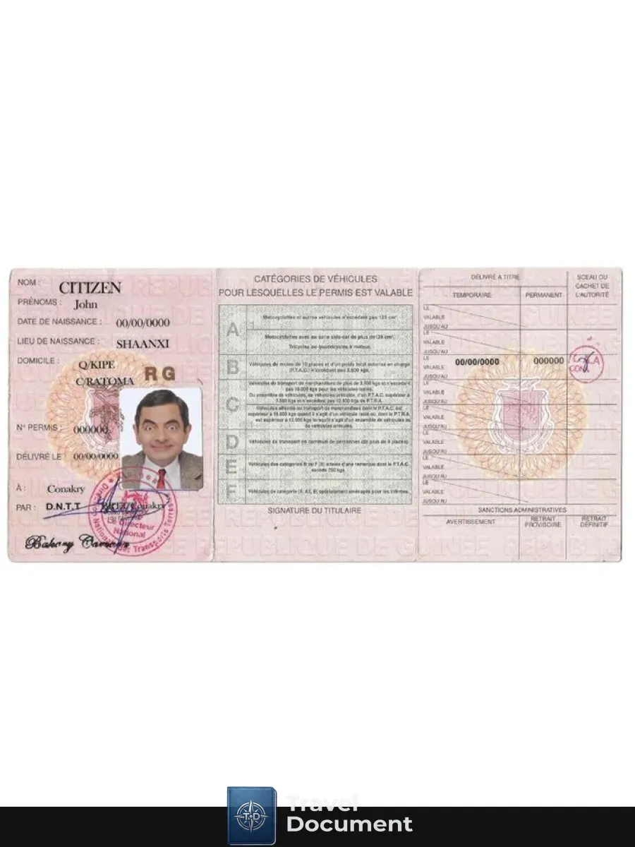 Guinea Driving License — Driver License