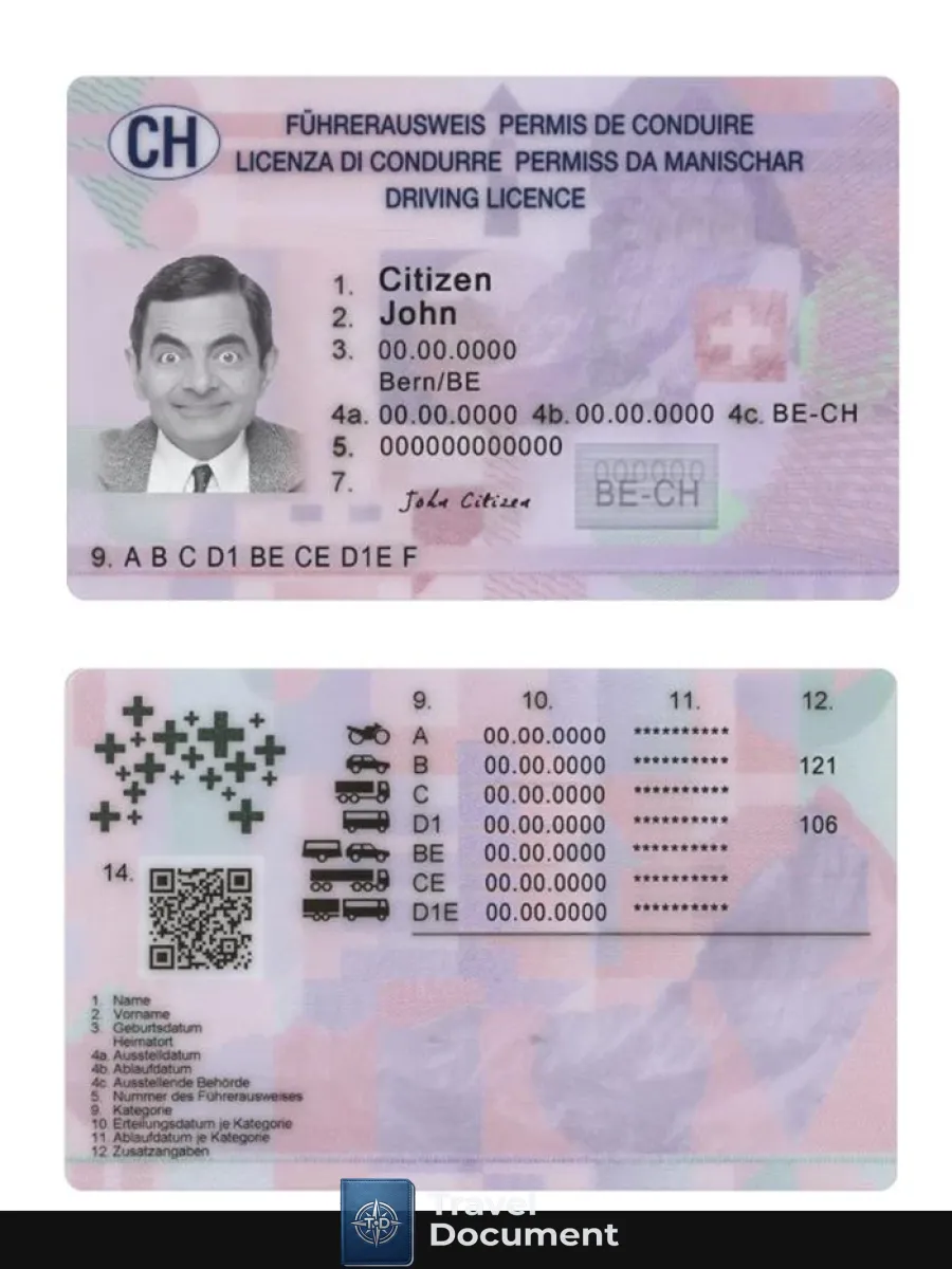 Switzerland Driving License 2023 Present — Driver License