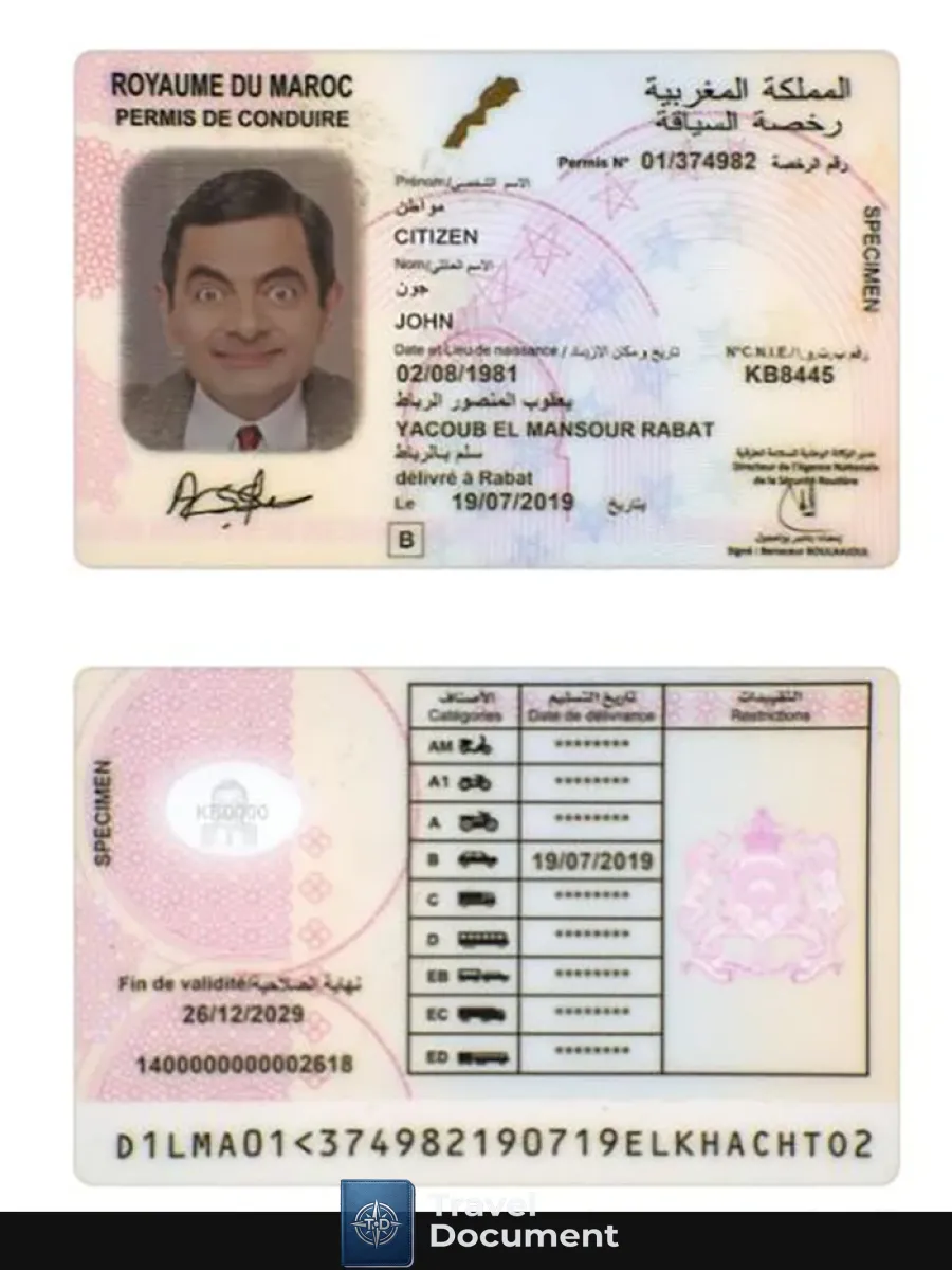 Morocco Driving License — Driver License