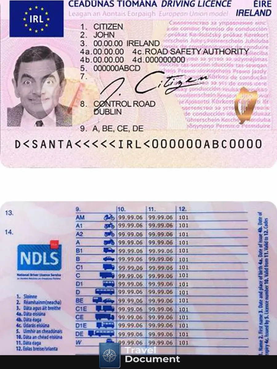Ireland Driving License — Driver License