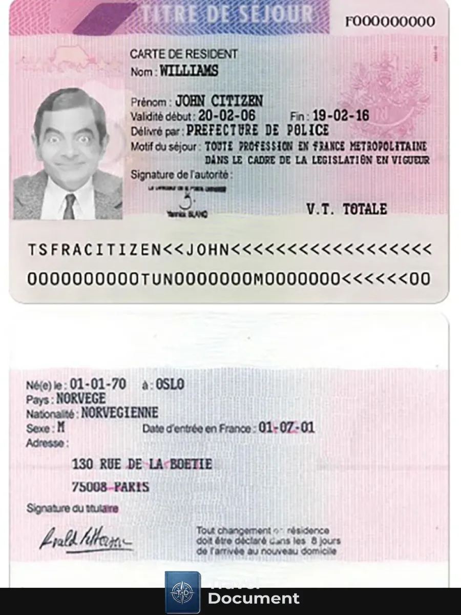 France Residence Permit Version 3 — Residence Permit
