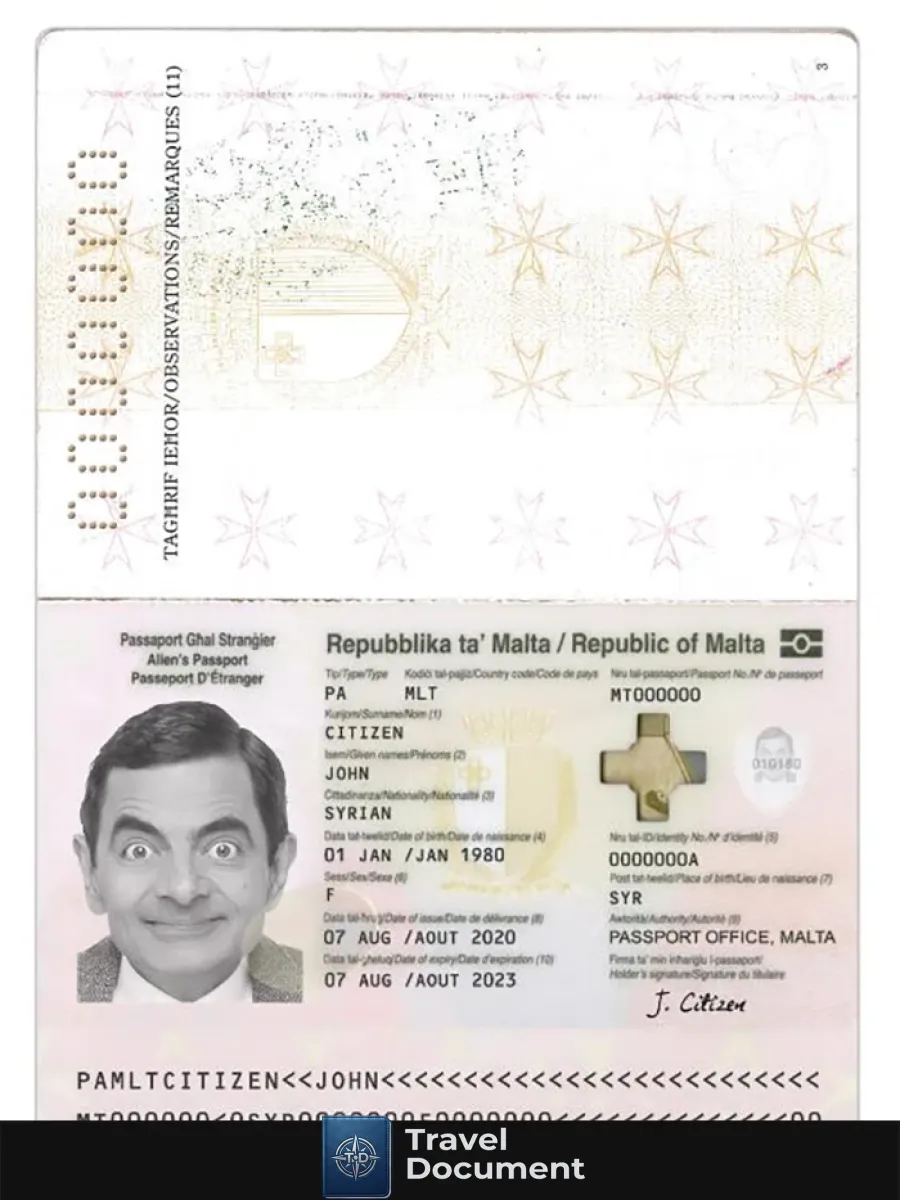 Malta Passport 2020 Present — Passports