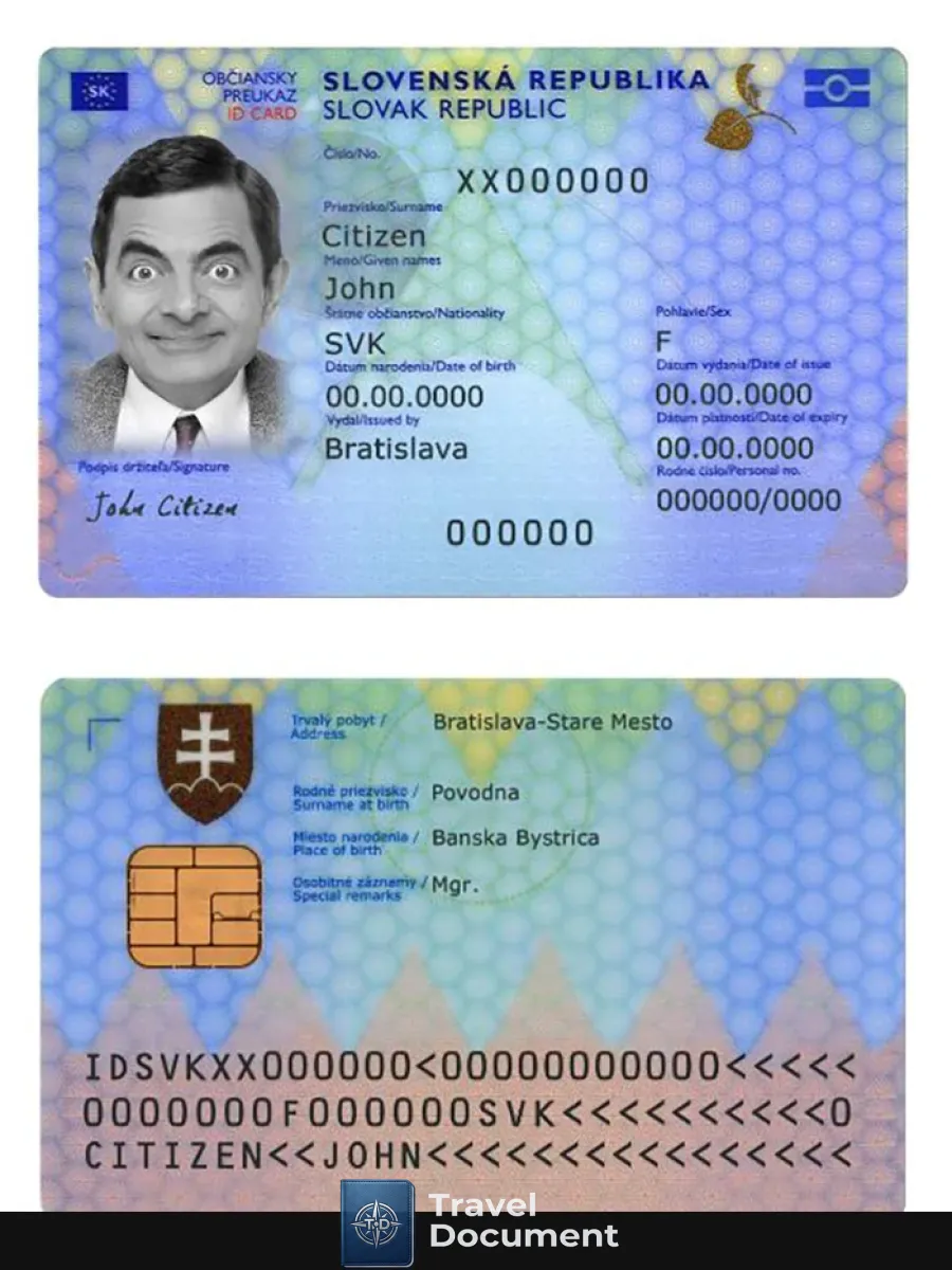 Slovakia Id Card 2022 Present — ID Cards