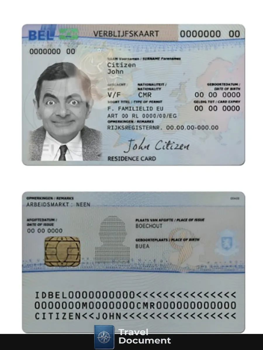 Belgium Residence Permit Card — Residence Permit