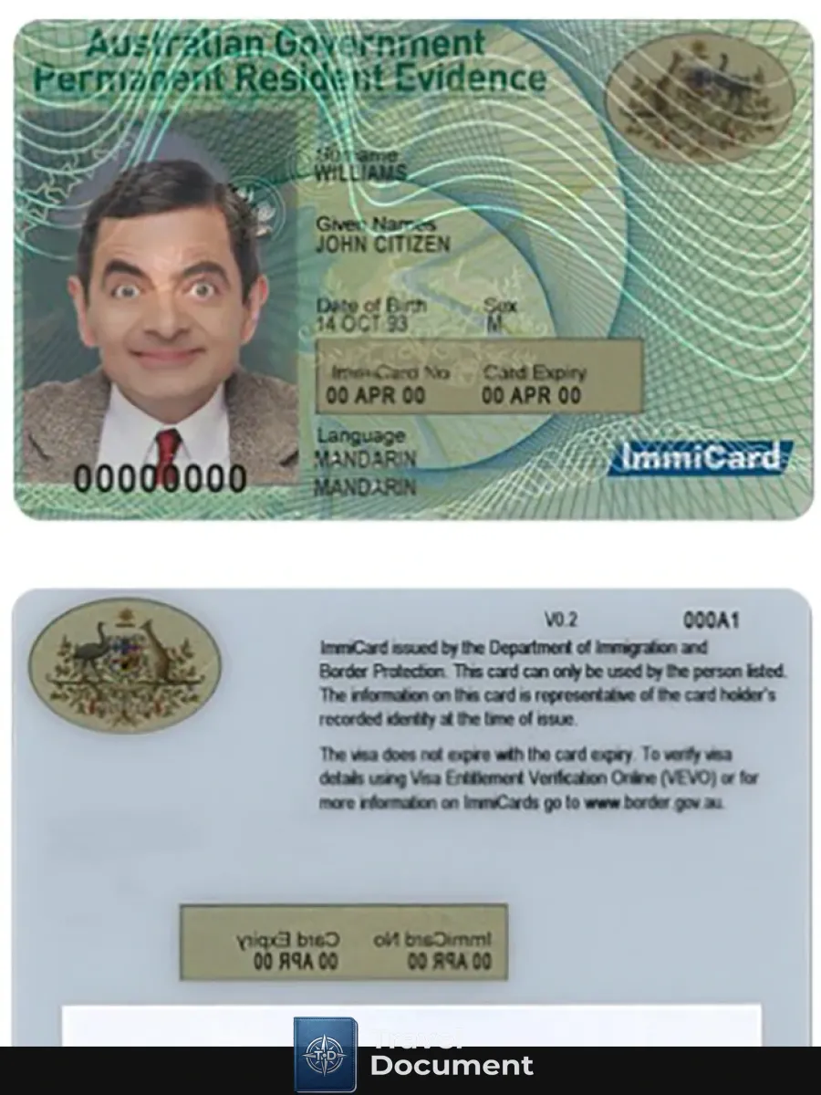Australian Permanent Residence Card — Residence Permit