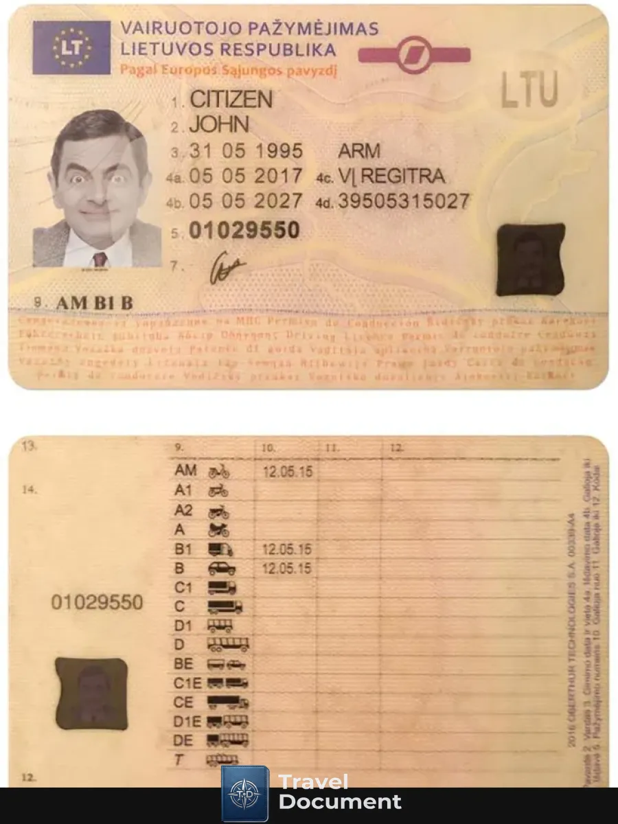 Lithuanialitva Driving License 1 — Driver License