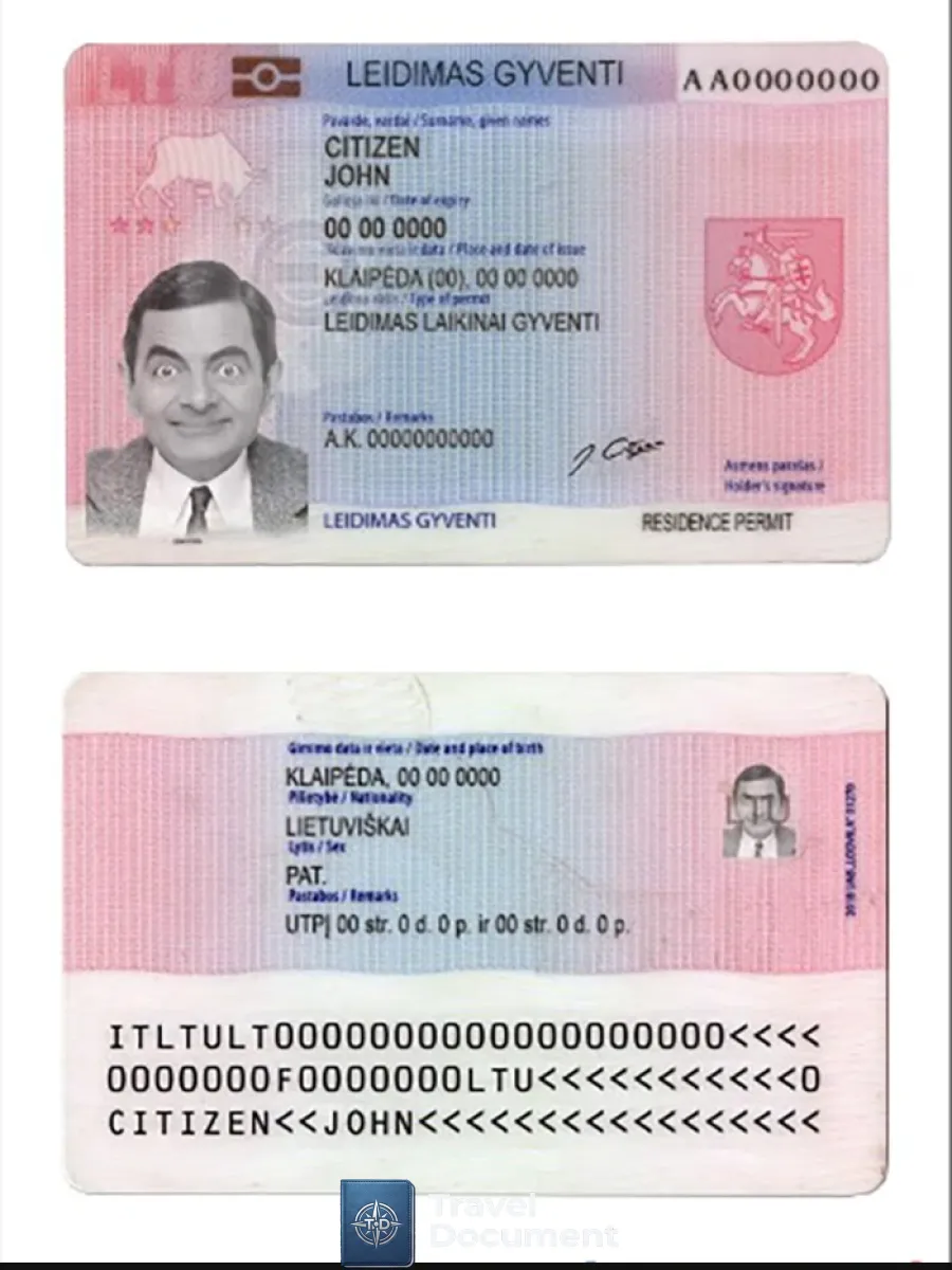 Lithuania Litva Residence Permit — Residence Permit
