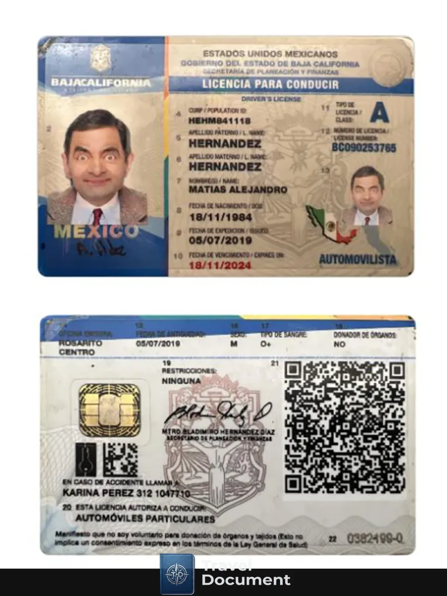 Mexico Baja California State Driving License — Driver License