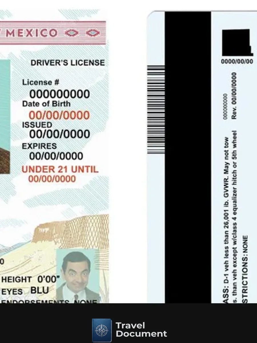 Usa State New Mexico Driving License Template In Psd Format Under 21 — Driver License