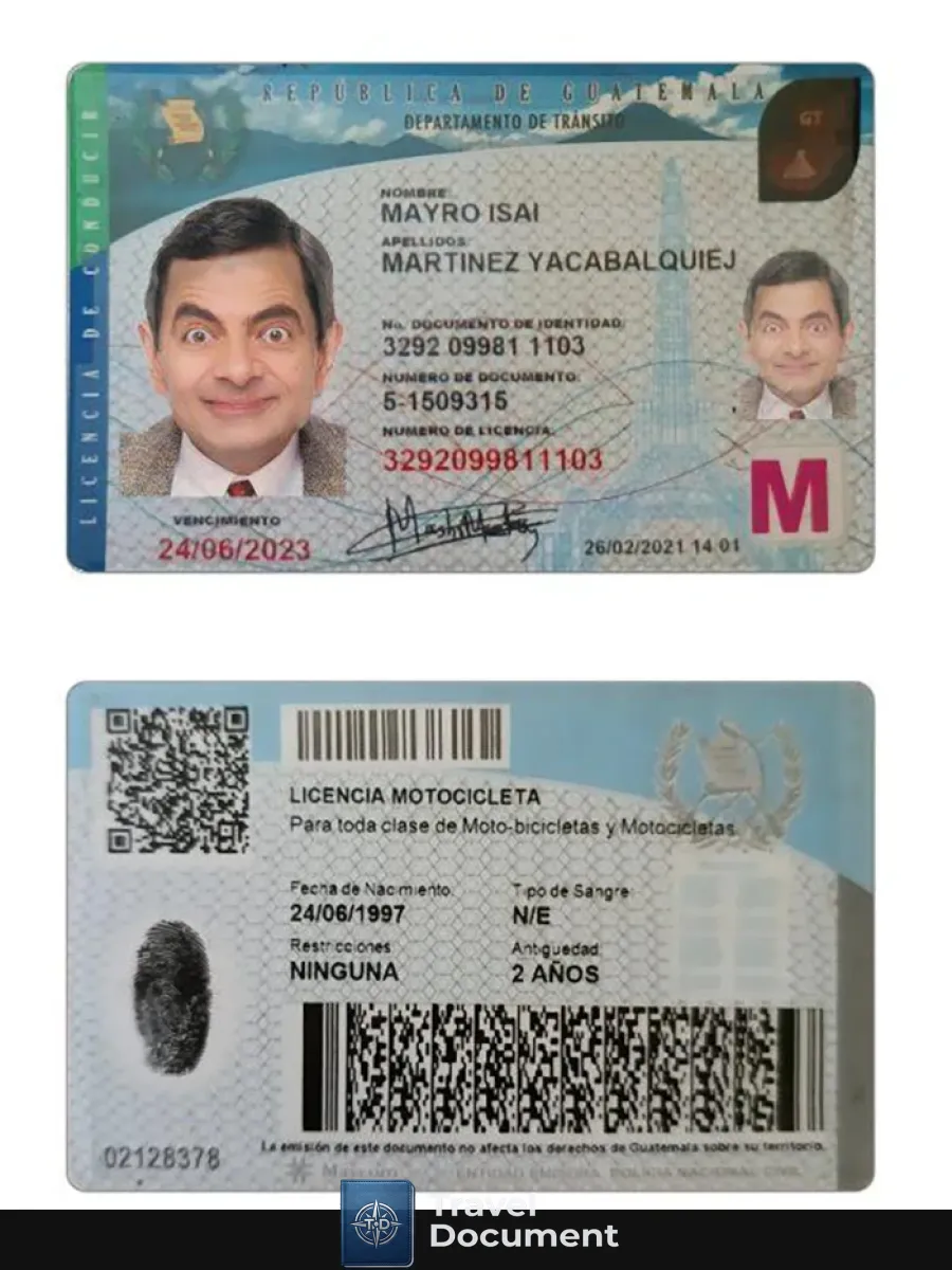 Guatemala Driving License 2021 Present — Driver License