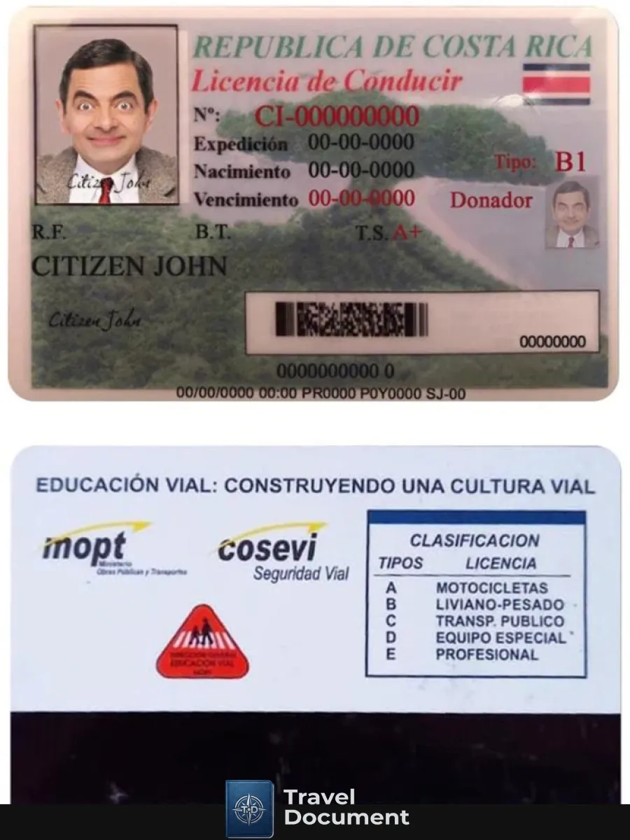 Costa Rica Dl — Driver License