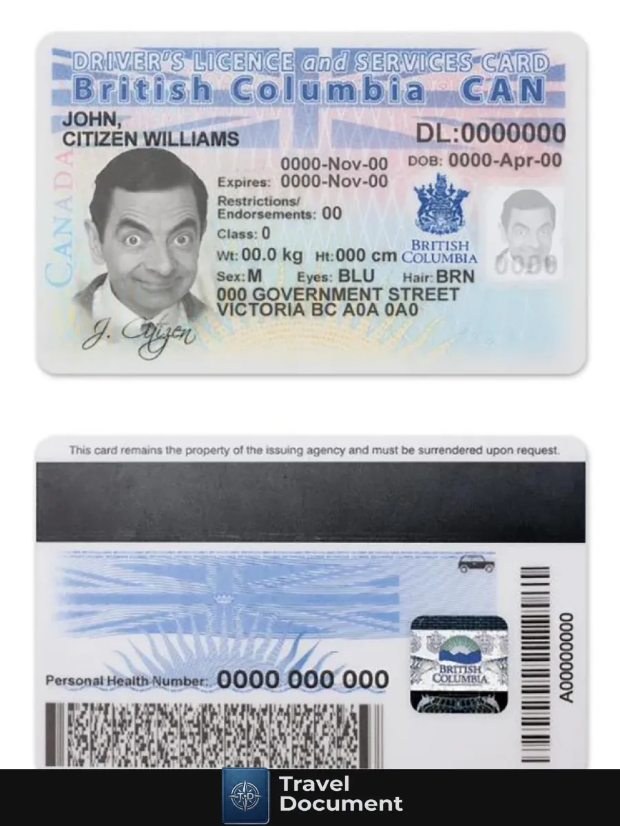 Canada Province British Columbia Driving License — Driver License