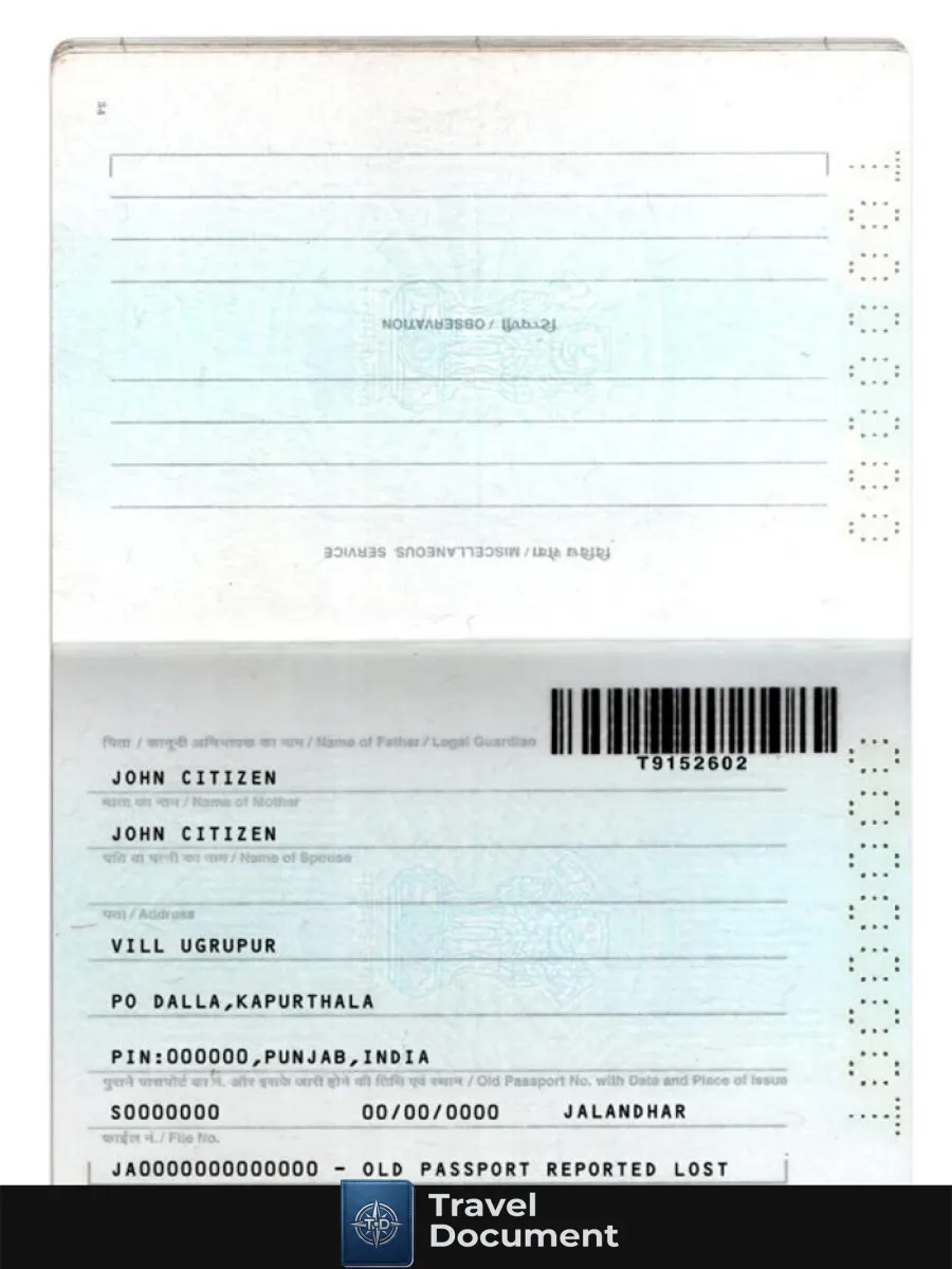 India Passport New Version 2 Pages 2 — Passports