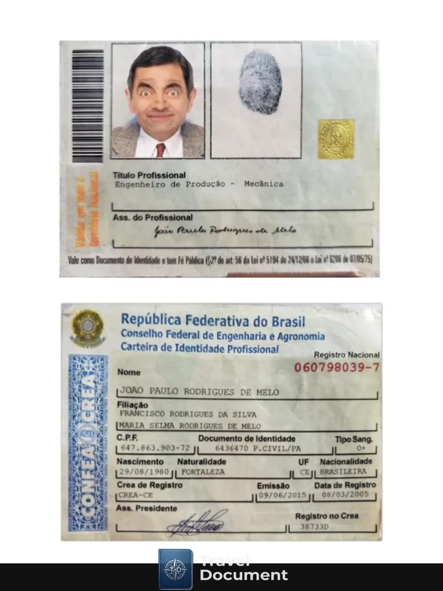 Brazil Professional Identity Card — ID Cards